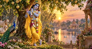 भगवान श्री कृष्ण कुंजबिहारी की मनमोहक त्रिभंग मुद्रा Aarti Kunj Bihari Ki के लिए