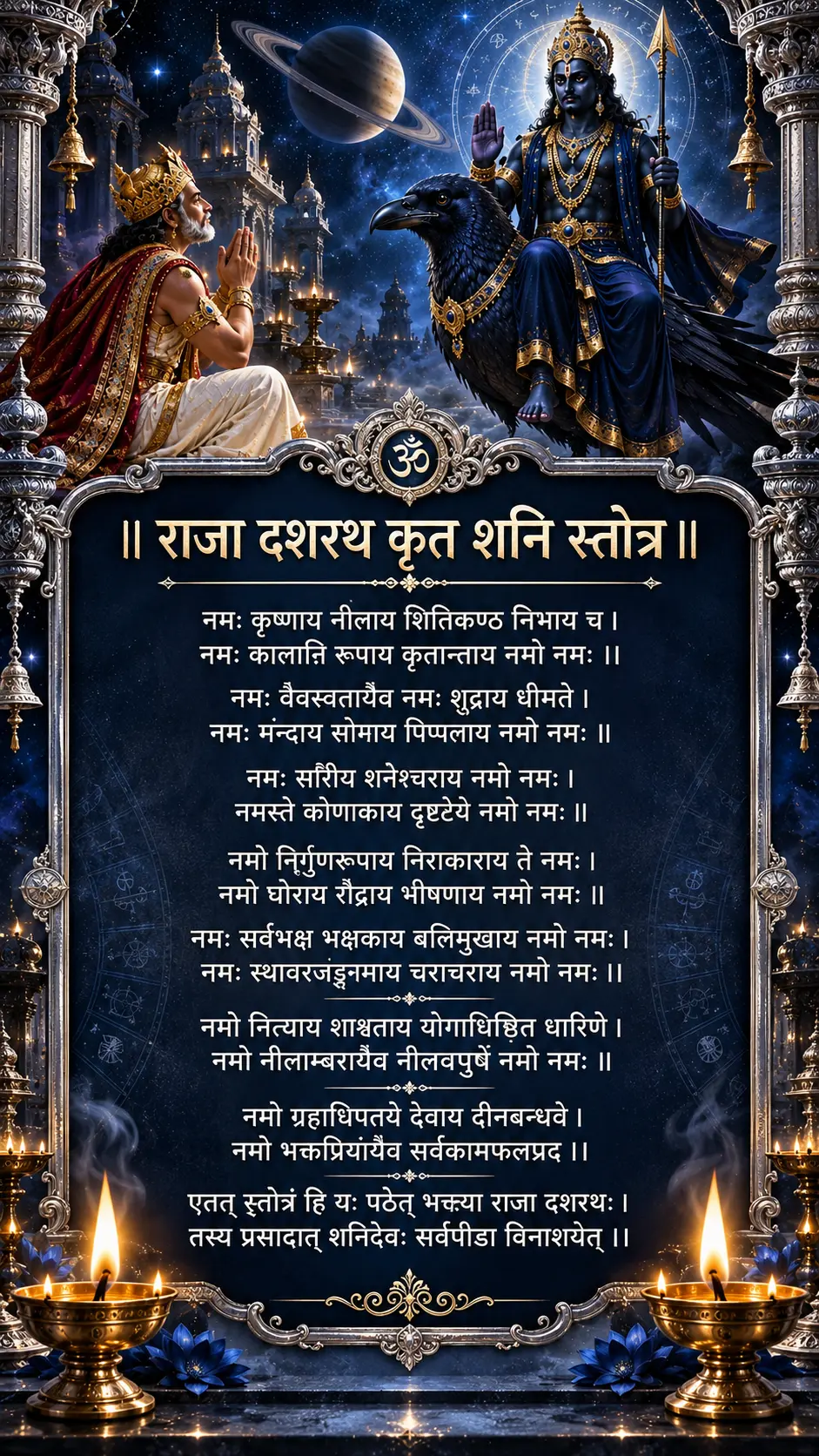 Dashratha Krit Shani Stotram Sanskrit Hindi Lyrics Full HD Image