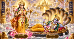 वैकुंठ लोक में एकादशी माता और भगवान श्री विष्णु की पावन Ekadashi Aarti के लिए दिव्य स्वरूप