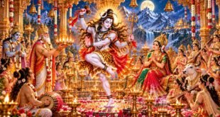 शिव तांडव आरती - कैलाश पर वाद्ययंत्रों की गूंज और ब्रह्मा जी द्वारा वेद-आरती का पावन दृश्य
