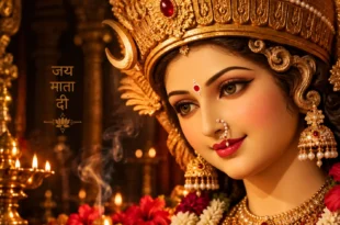माँ दुर्गा का सुंदर चेहरा और जय माता दी devotional image