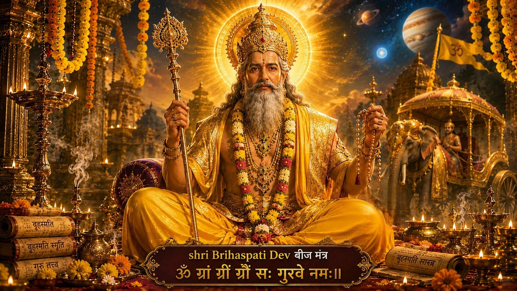 Shri Brihaspati Dev Chalisa Featured Banner Image in Hindi