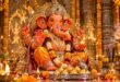 Sukhkarta Dukhharta मराठी आरती divine image of Lord Ganesha in golden temple court