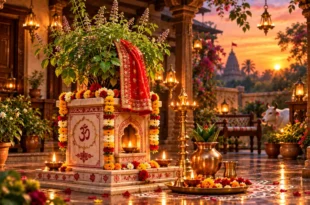 तुलसी जी की आरती - घर के आंगन में पावन तुलसी चौरा और संध्या दीप