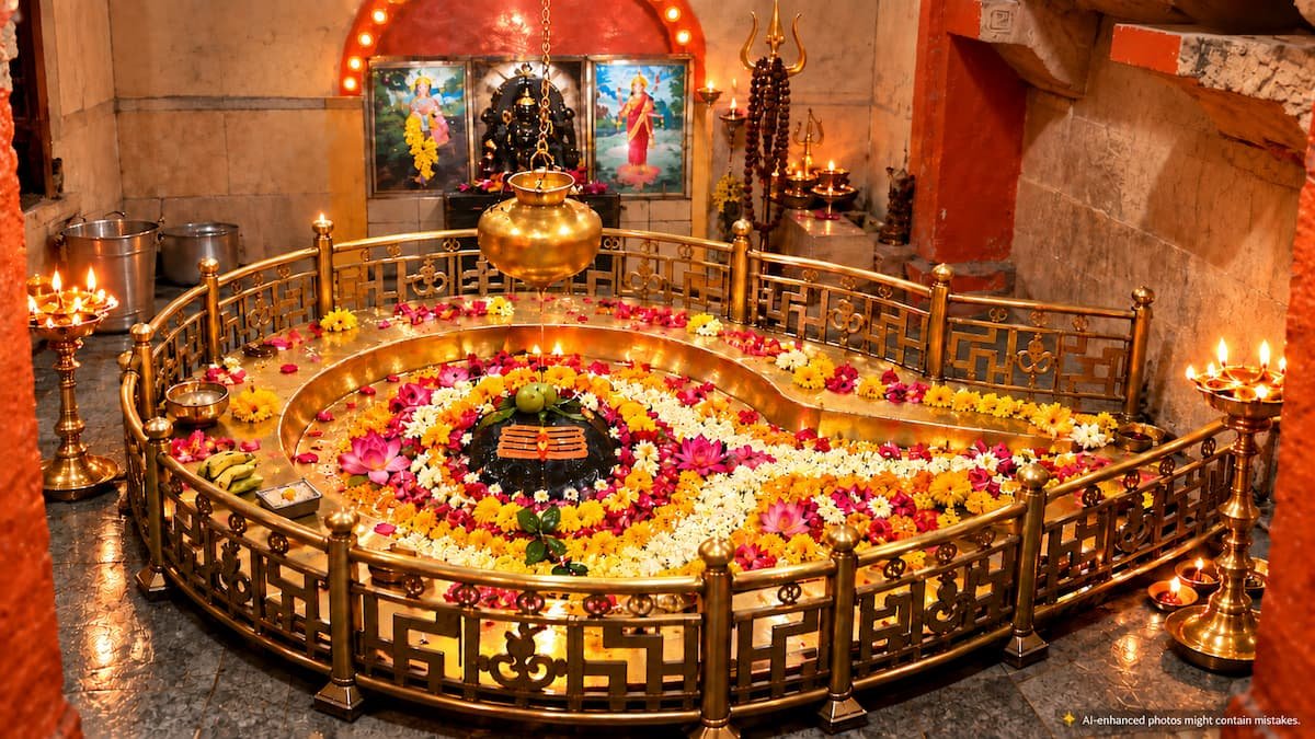केवड़ेश्वर महादेव मंदिर के शिवलिंग की AI-enhanced फोटो