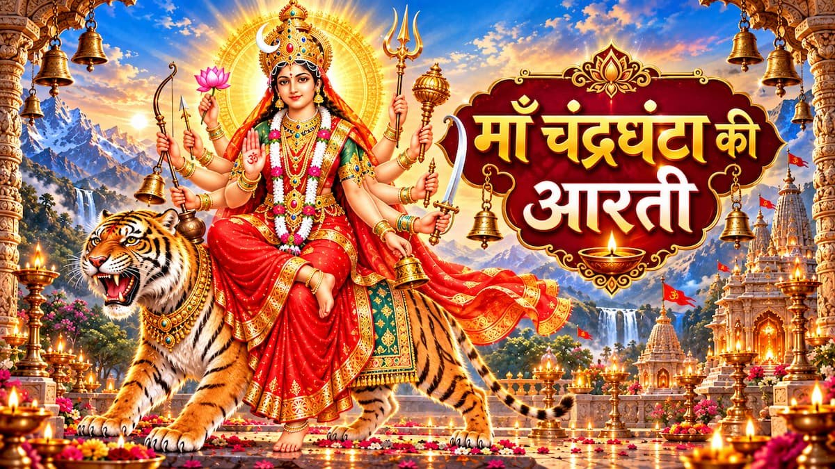 माँ चंद्रघंटा की आरती (Maa Chandraghanta Ki Aarti) तृतीय नवरात्र निर्भयता व दसभुजा स्वरूप