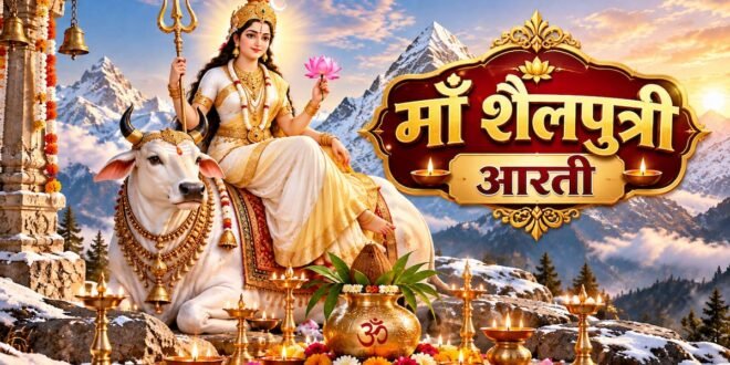 माँ शैलपुत्री की आरती (Maa Shailputri Ki Aarti) नवदुर्गाओं में प्रथम शैलपुत्री दुर्गा घटस्थापना पूजन