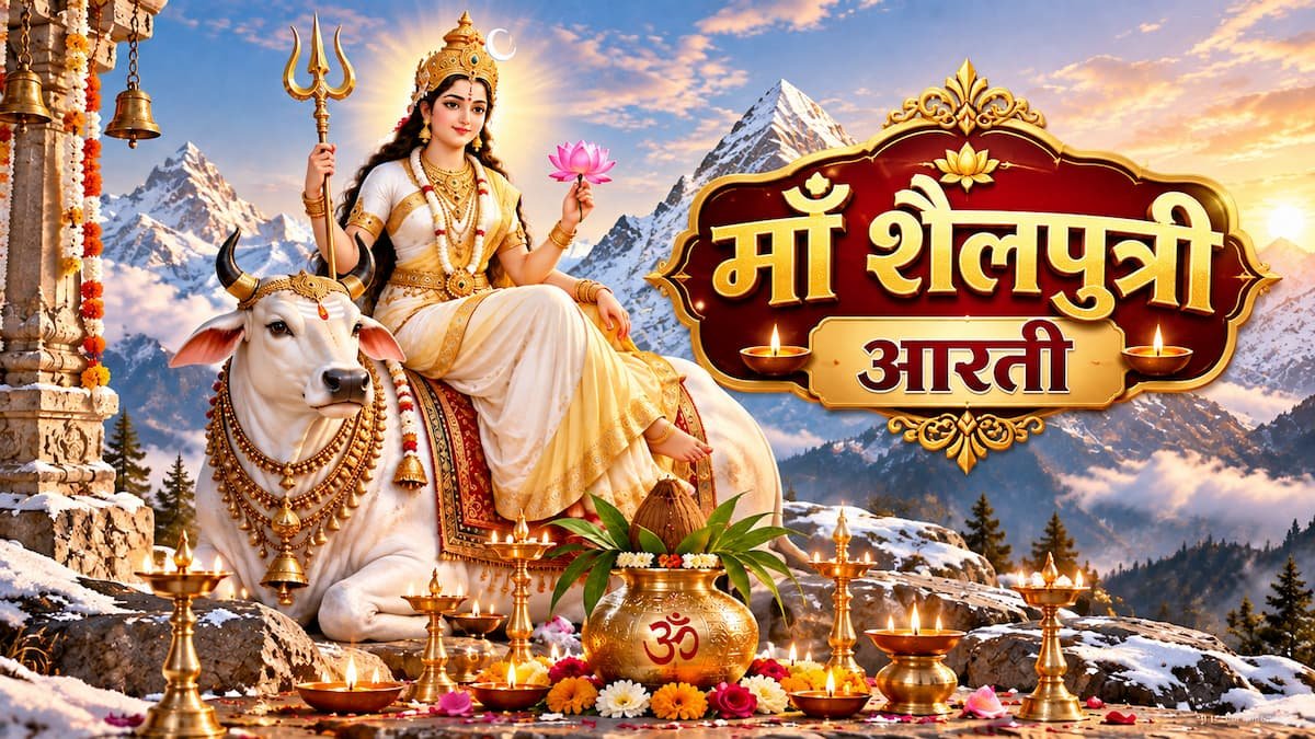 माँ शैलपुत्री की आरती (Maa Shailputri Ki Aarti) नवदुर्गाओं में प्रथम शैलपुत्री दुर्गा घटस्थापना पूजन