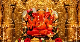 मुंबई के सिद्धिविनायक मंदिर की गणपति जी की मूर्ति की AI Restored Image